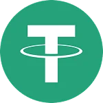 Tether cryptocurrency logo with white T and horizontal lines inside a green circle.